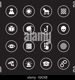 [JPEG] white flat icon set 5 with circle frame for web design, UI ...