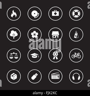 [JPEG] white flat icon set 5 with circle frame for web design, UI ...