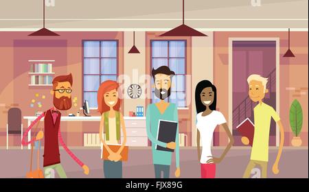 People Group In Modern Business Office, University Students Stock Vector