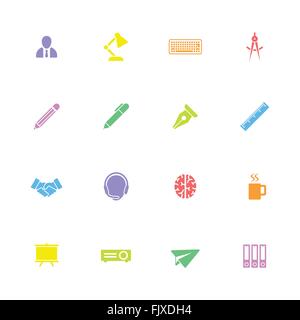 [EPS10] colorful simple flat icon set 8 for web design, user interface (UI), infographic and mobile application (apps) Stock Vector