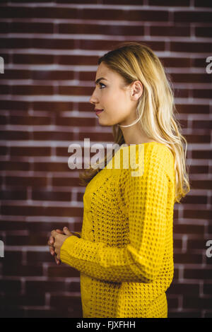 Side view of beautiful blonde woman Stock Photo