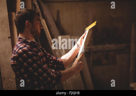 Carpenter working on his craft Stock Photo