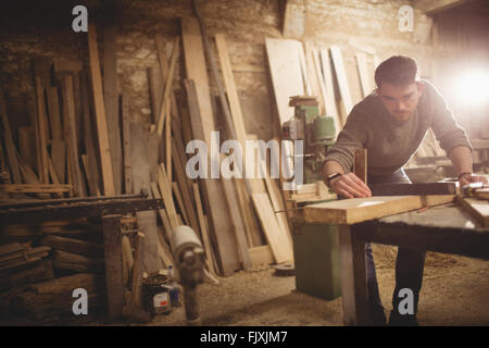 Carpenter working on his craft Stock Photo