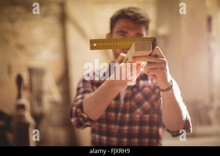 Carpenter working on his craft Stock Photo