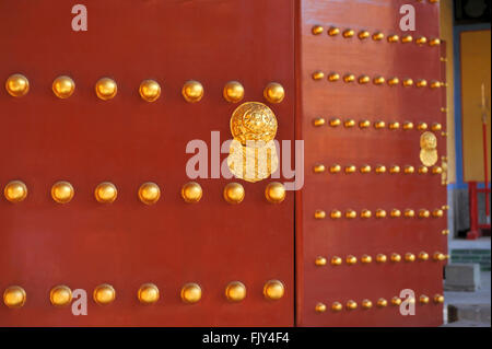 Chinese gate as seen in the Forbidden City and the Temple of Heaven in Beijing Stock Photo