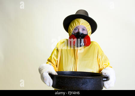 Woman with hazmat hazardous materials suit and gas mask Stock Photo - Alamy