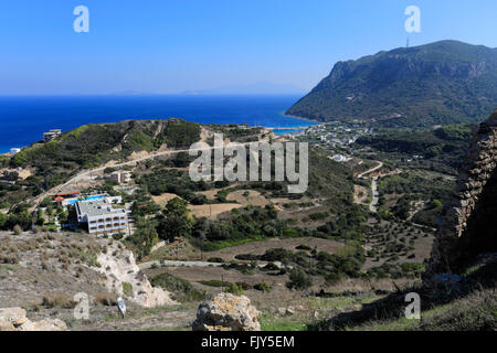 Panoramic view over Kefalos Bay, Kefalos town, Kos Island, Dodecanese group of islands, South Aegean Sea, Greece. Stock Photo