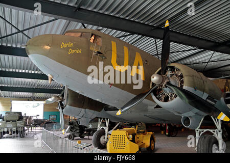 A Douglas C-53 Dakota plane on display in the Wings of Liberation Museum, Best, North Brabant, Netherlands. Stock Photo