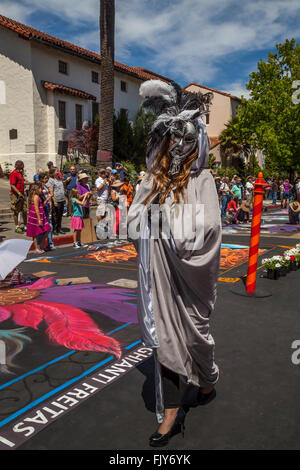 Street performer at the Italian Street Painting festival, San Rafael, California, USA Stock Photo