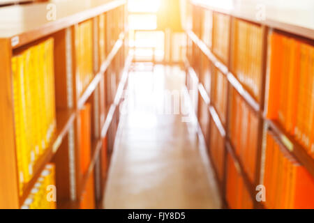 blur image of the library and sun light Stock Photo