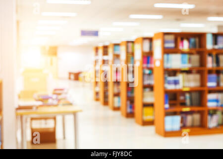 blur image of the library and sun light Stock Photo