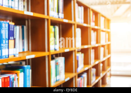 blur image of the library and sun light Stock Photo