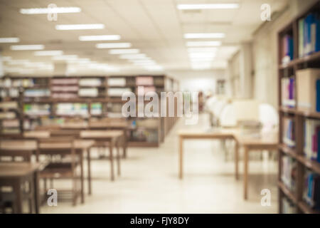 blur image of the library and sun light Stock Photo