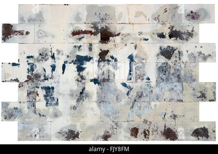 The isolated fragment of a motley spotty wall from the marble plastered blocks Stock Photo