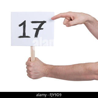 Sign with a number, isolated on white - 17 Stock Photo