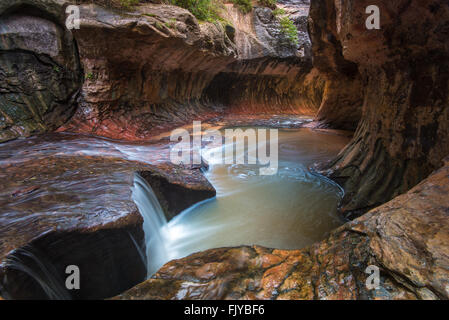 The Subway Slot Canyon in Zion National Park Stock Photo