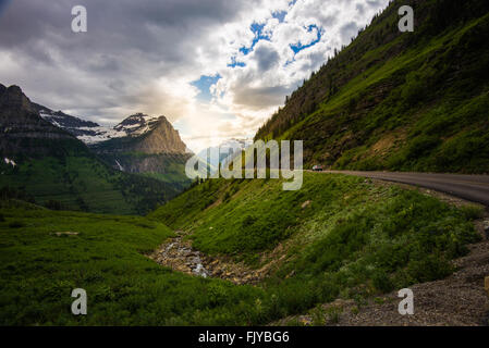 Beautiful view of Glacier Naitoanl Park belong Going to the sun road Stock Photo