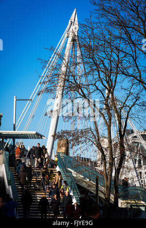 Hungerford bridge golden Jubilee bridges London Stock Photo