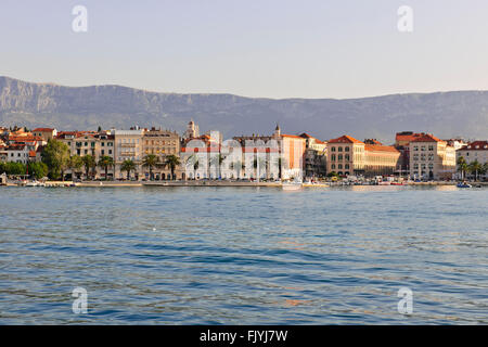 Leaving Split Harbor,Medieval Architecture,Diocletian's Roman Palace,lively,friendly city,Cafes,Restaurants,Dalmatia,Croatia Stock Photo