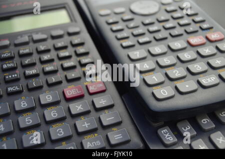 Electronic scientific calculators background Stock Photo