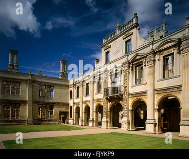 KIRBY HALL, Northamptonshire. The North side of the inner court. Stock Photo