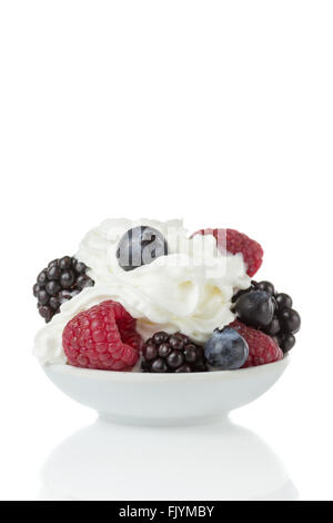 Summer dessert with fresh and delicious berries Stock Photo