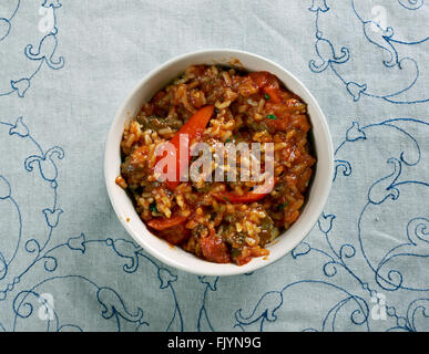 Riz au Gras - Fat Rice with Beef and  Carrots. Africa cuisine Stock Photo