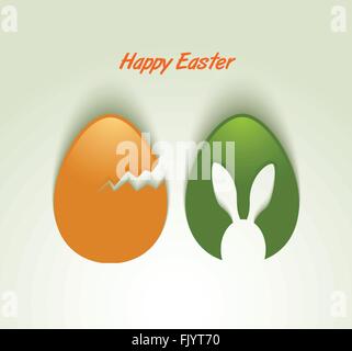 Easter card with eggs and shape Stock Vector
