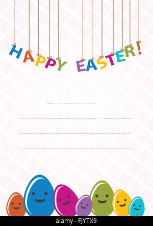 Colored Happy Easter card Stock Vector