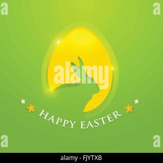 Happy Easter egg with bunny ears shape Stock Vector