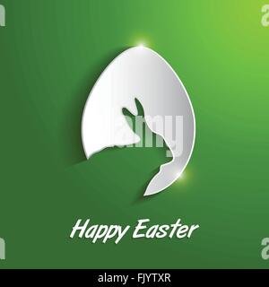 paper egg with shadow Easter card Stock Vector