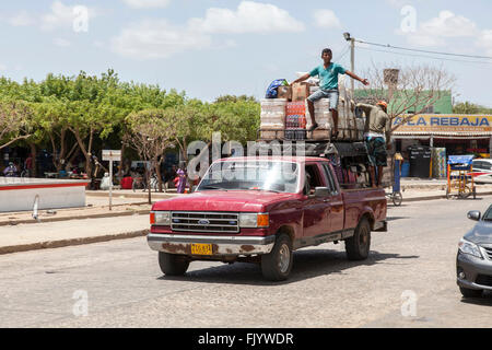 Pickup truck transporting goods in Riohacha, Colombia Stock Photo
