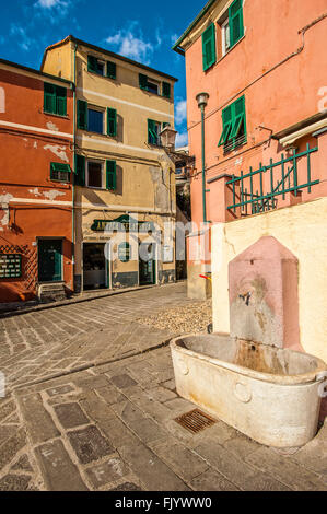 Italy Liguria Genoa Boccadasse ancient fountain Stock Photo