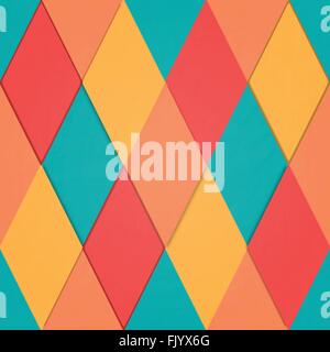 abstract, seamless pattern with, geometric, diamons mosaic ornament. vector fashion backgrounds design. colorful, vogue wallpape Stock Vector