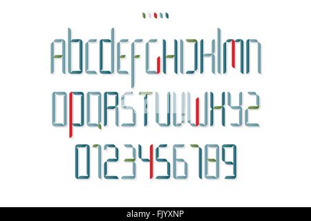 set of isolated high style alphabet letters and numbers. vector font type design. modern, commercial lettering icons. stylized l Stock Vector