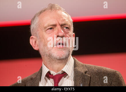 Labour leader,Jeremy Corbyn,speaks at the British Chambers of Commerce conference Stock Photo