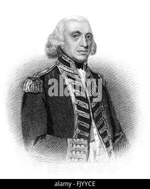 Admiral of the Fleet Richard Howe, 1st Earl Howe, 1726-1799, a British naval officer Stock Photo