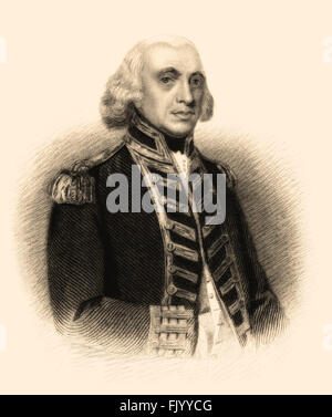 Admiral of the Fleet Richard Howe, 1st Earl Howe, 1726-1799, a British naval officer Stock Photo