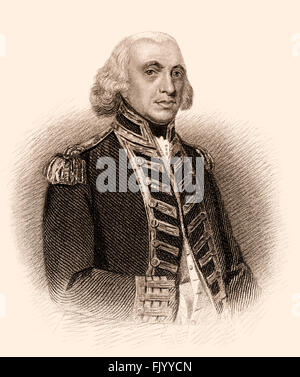 Admiral of the Fleet Richard Howe, 1st Earl Howe, 1726-1799, a British naval officer Stock Photo