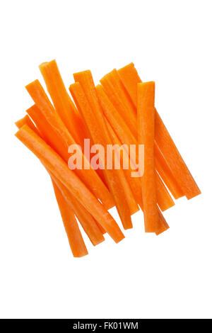 Fresh carrots sticks on white background Stock Photo
