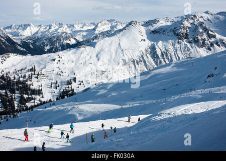 Silvretta Montafon ski resort, Nova South, Montafon, Vorarlberg, Austria Stock Photo