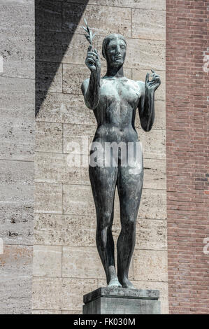 Female Winner (1936). Bronze statue by Arno Breker in front of the ...