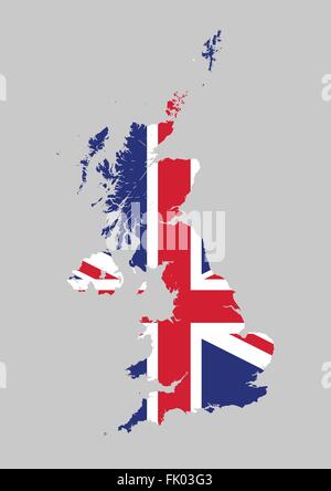 Map Of The United Kingdom With Union Jack Flag and Face Mask - Stay ...