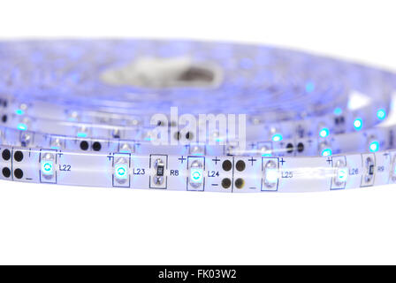 Blue waterproof led strip is isolated on the white background Stock Photo