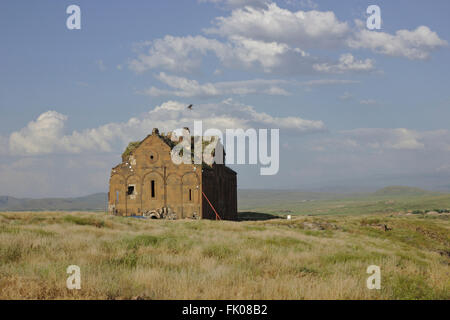 Ruined cathedral of Ani, medieval capital of Armenian Kingdom, Eastern Anatolia, Turkey Stock Photo