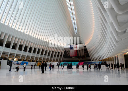 New York, USA. 03rd Mar, 2016. The Oculus transportation hub at the World Trade Center on it's first full day open to the public. Credit:  Christopher Penler/Alamy Live News Stock Photo
