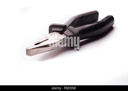 Old pliers isolated on white background Stock Photo