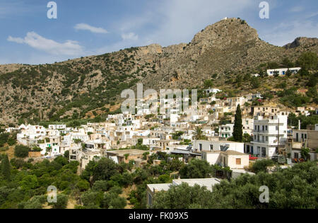 Griechenland, Kreta, Makrigialos, das schöne Bergdorf Pefki Stock Photo