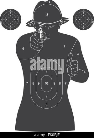 human silhouette gun shooting paper targets vector Stock Vector Image ...