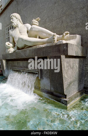 Italy, Piedmont, Turin, Piazza C.L.N. Square, Fontana del Fiume Po, River Po Fountain by Umberto Baglioni date 1939 Stock Photo